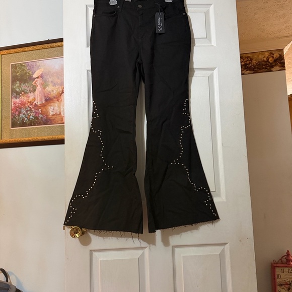 Chico's Pants - Chico's Black Flare Pants with Stud Accents.   Jean